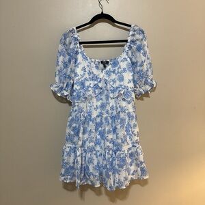Trixxi Blue and White Floral Dress